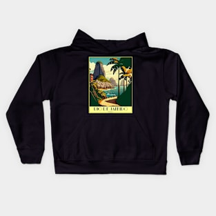 Rio De Janeiro Brazil Vintage Travel Advertising Print Kids Hoodie